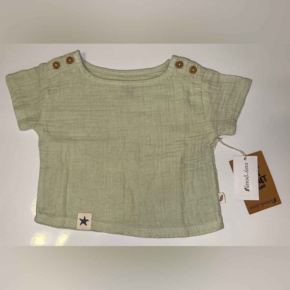 Easy Peasy Girls Organic Green Top